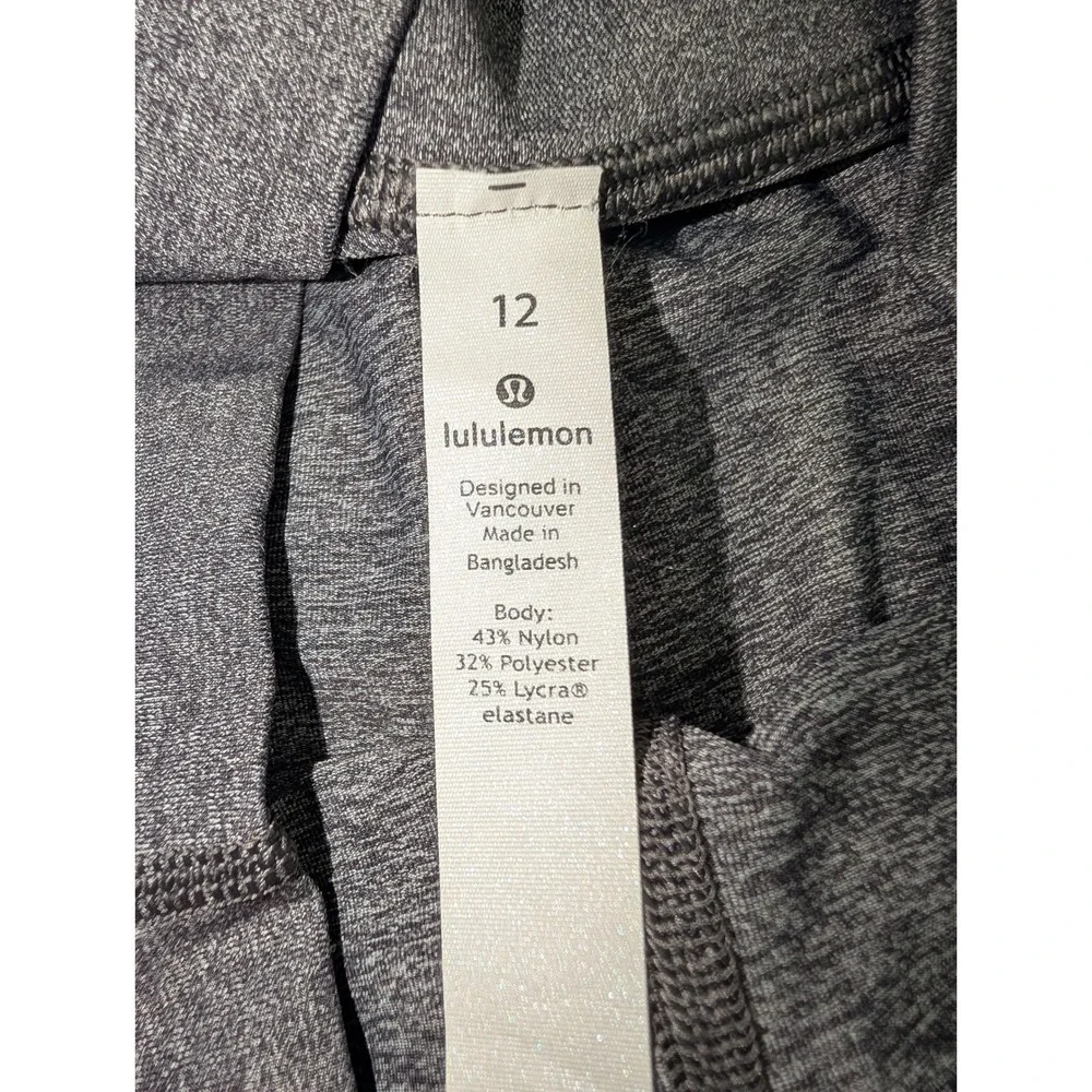 Lululemon Leggings Women 12 Gray Heathered High Rise Stretch Yoga Activewear - Picture 3 of 7